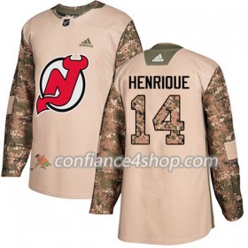 Adidas Maillot de Hockey New Jersey Devils Adam Henrique 14 2017-2018 Camo Veterans Day Practice Authentic - Homme